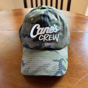 NWOT Raising Canes Camo Cap with Embroidered Logo. Crew Hat